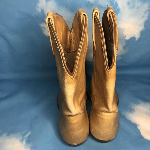 Frye Womens Leather Slip On Cowboy Boots Tan 7 - Picture 2 of 9